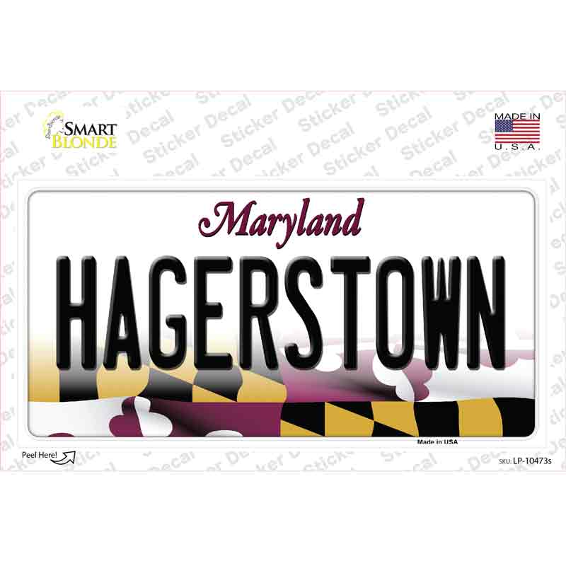 Hagerstown Maryland Novelty Sticker Decal