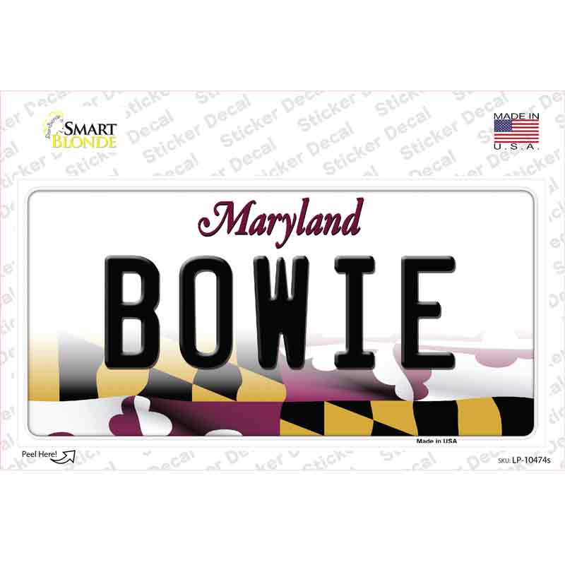 Bowie Maryland Novelty Sticker Decal