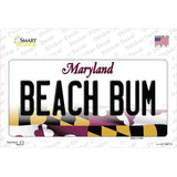 Beach Bum Maryland Novelty Sticker Decal