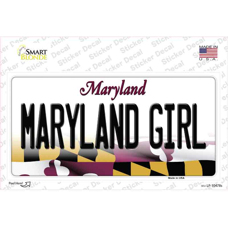 Maryland Girl Maryland Novelty Sticker Decal