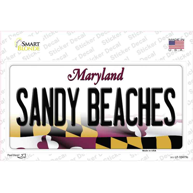 Sandy Beaches Maryland Novelty Sticker Decal