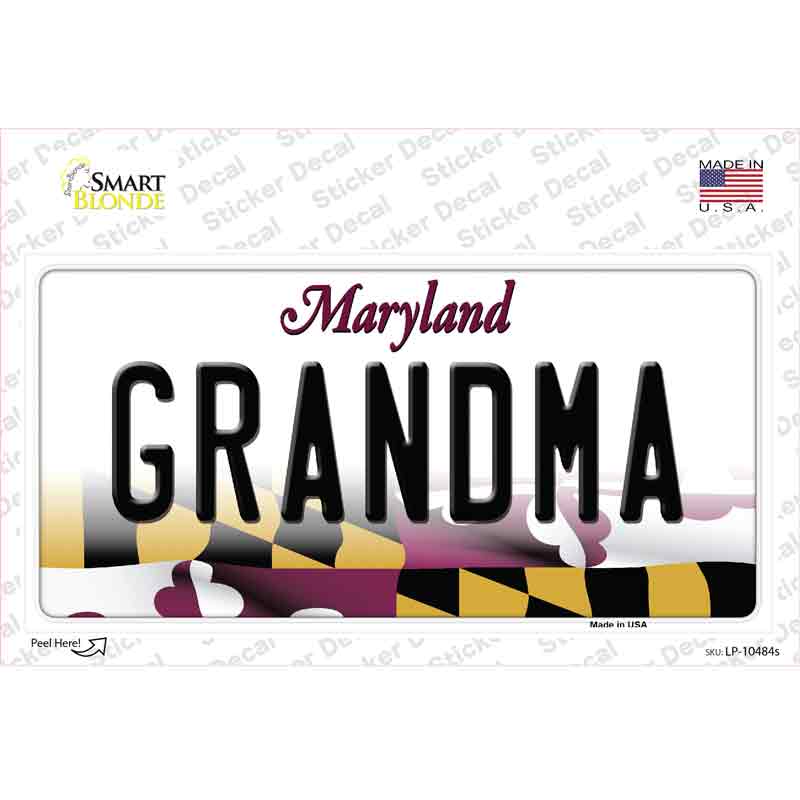 Grandma Maryland Novelty Sticker Decal