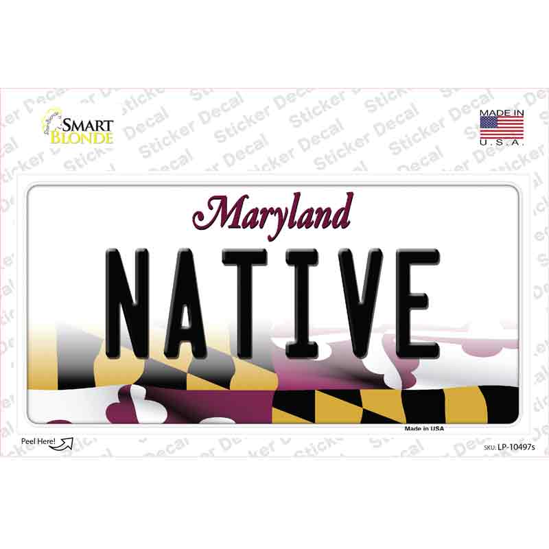 Native Maryland Novelty Sticker Decal