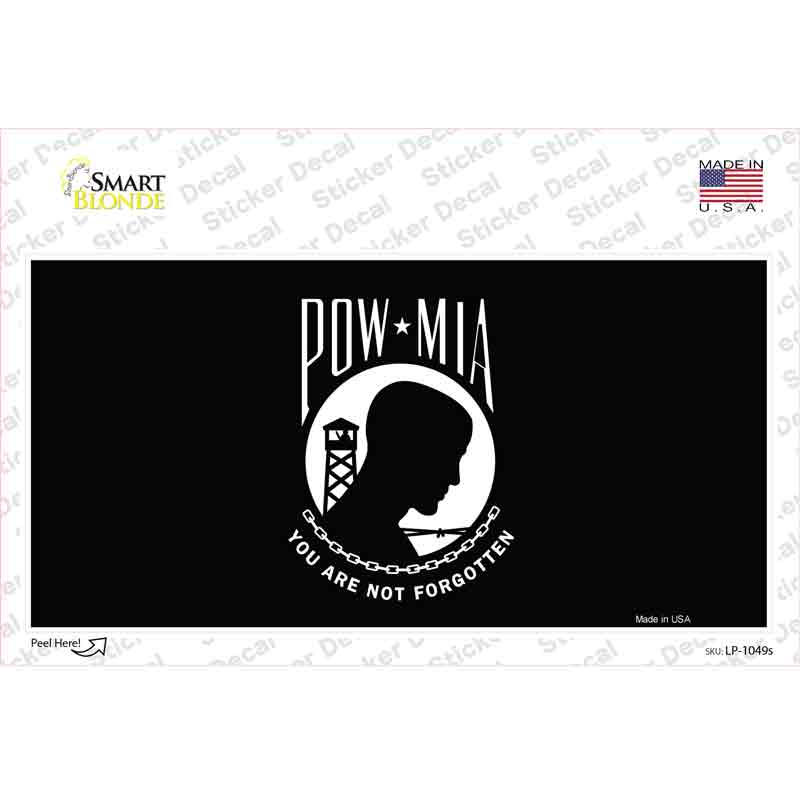 POW MIA Black Flag Novelty Sticker Decal