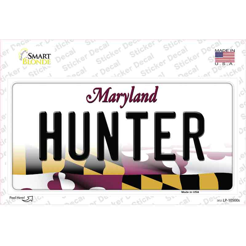 Hunter Maryland Novelty Sticker Decal