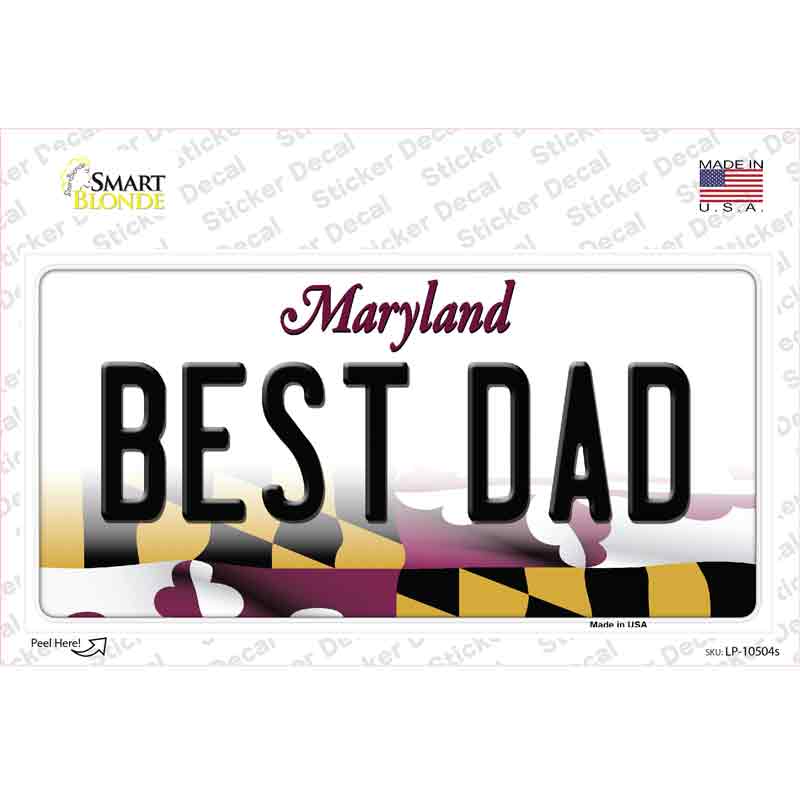 Best Dad Maryland Novelty Sticker Decal