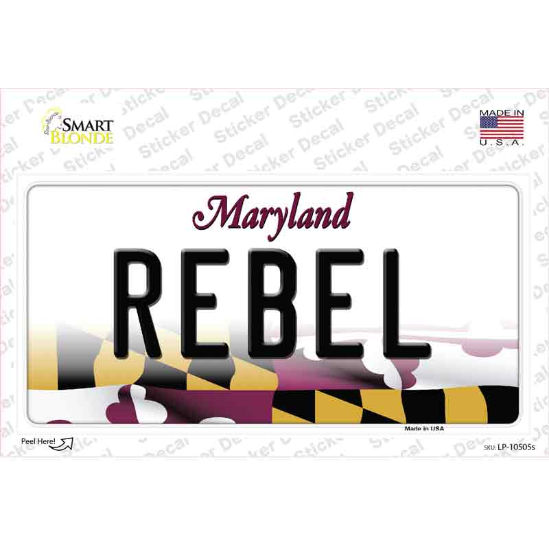 Rebel Maryland Novelty Sticker Decal
