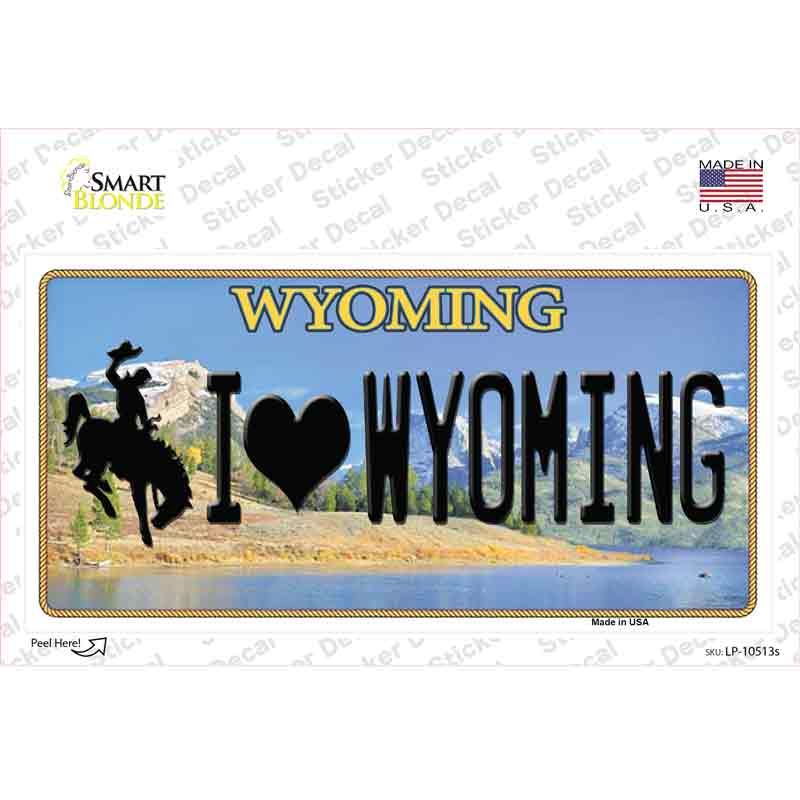 I Love Wyoming Novelty Sticker Decal