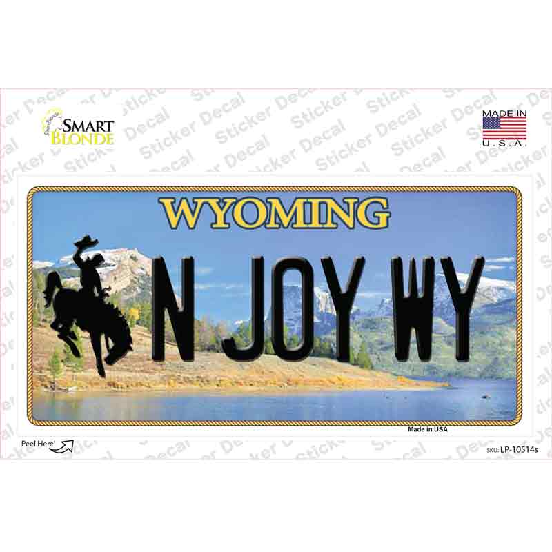 N Joy WY Wyoming Novelty Sticker Decal