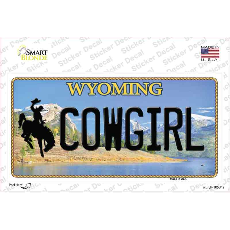Cowgirl Wyoming Novelty Sticker Decal