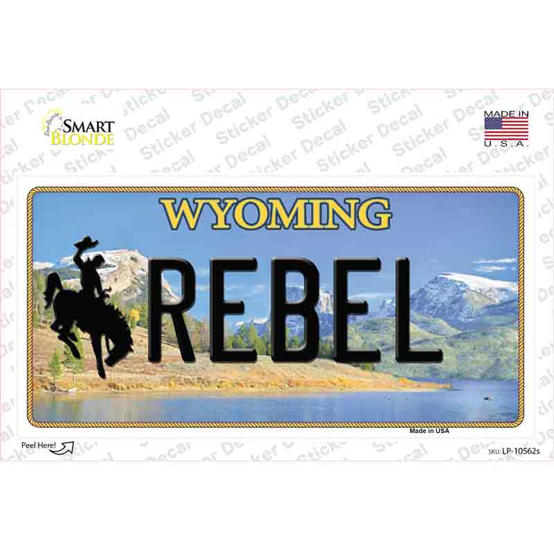 Rebel Wyoming Novelty Sticker Decal