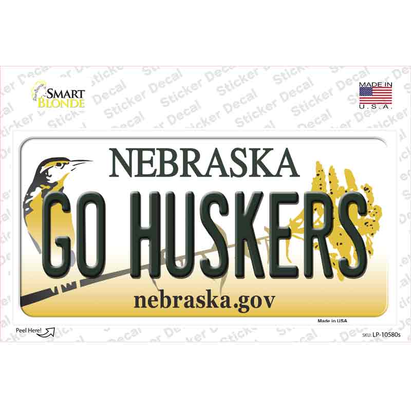 Go Huskers Nebraska Novelty Sticker Decal