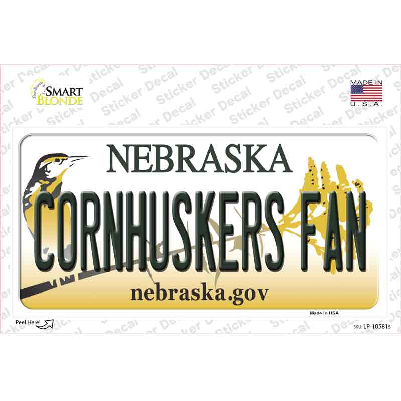Cornhuskers Fan Nebraska Novelty Sticker Decal