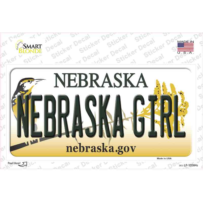 Nebraska Girl Novelty Sticker Decal