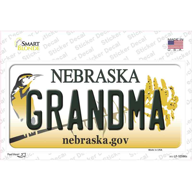 Grandma Nebraska Novelty Sticker Decal