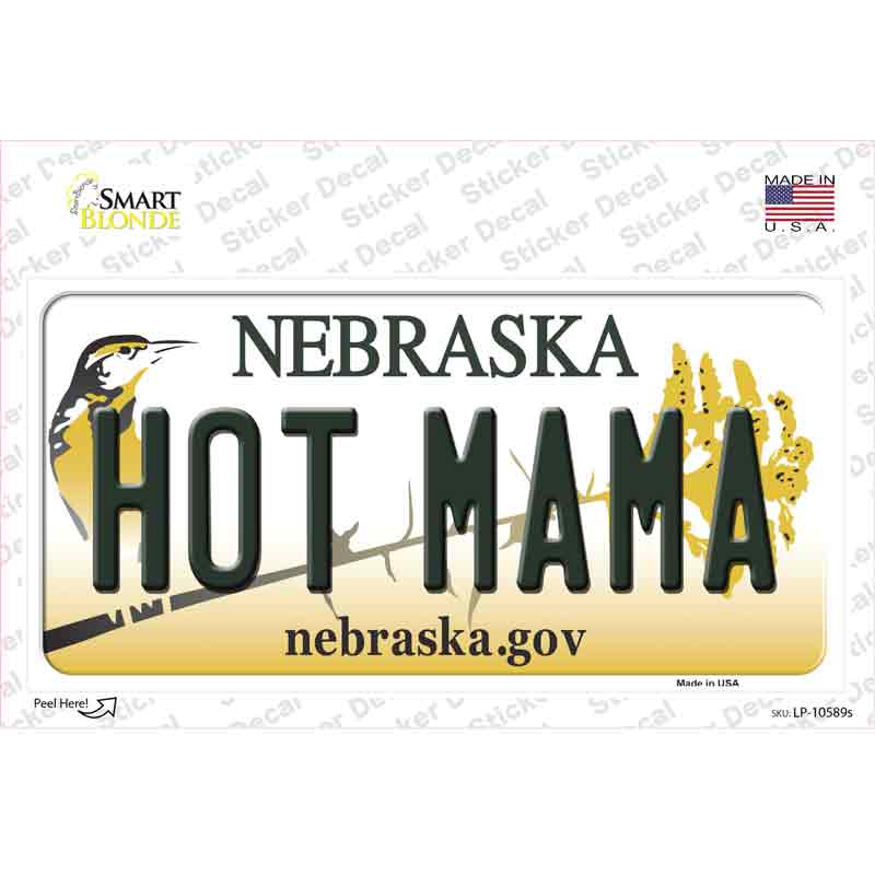 Hot Mama Nebraska Novelty Sticker Decal