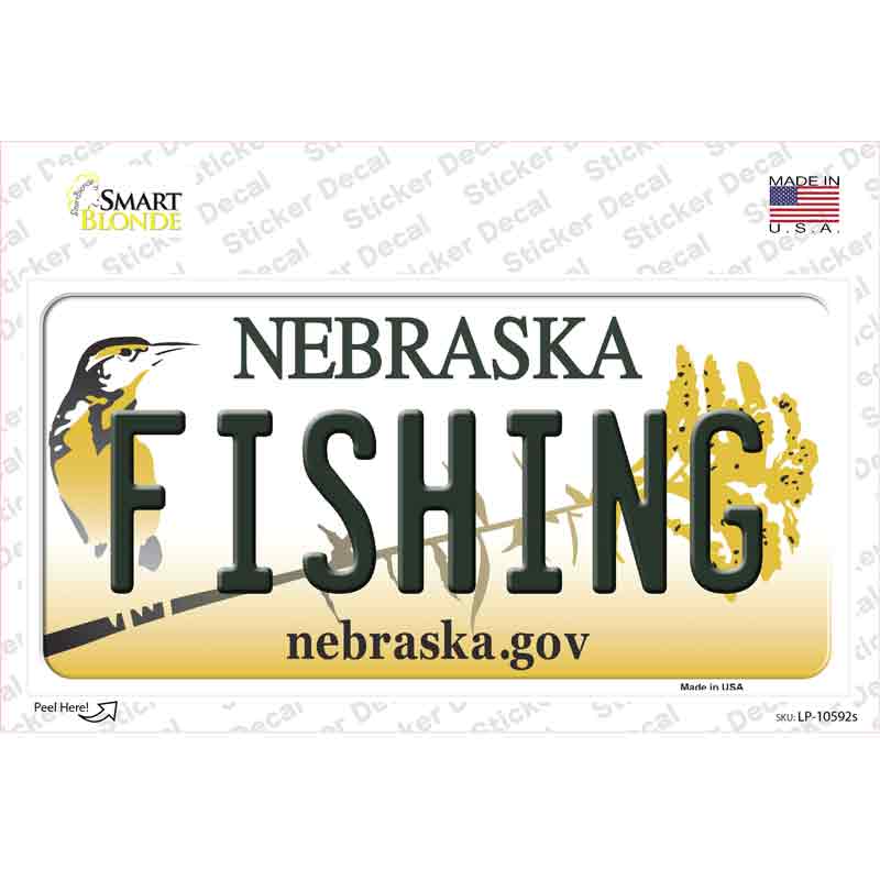 Fishing Nebraska Novelty Sticker Decal