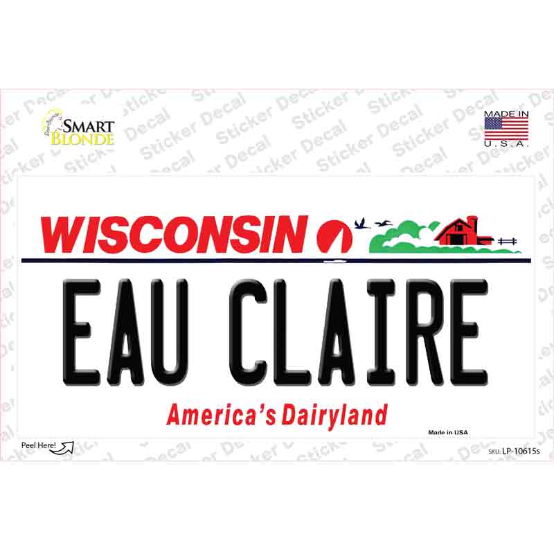 Eau Claire Wisconsin Novelty Sticker Decal