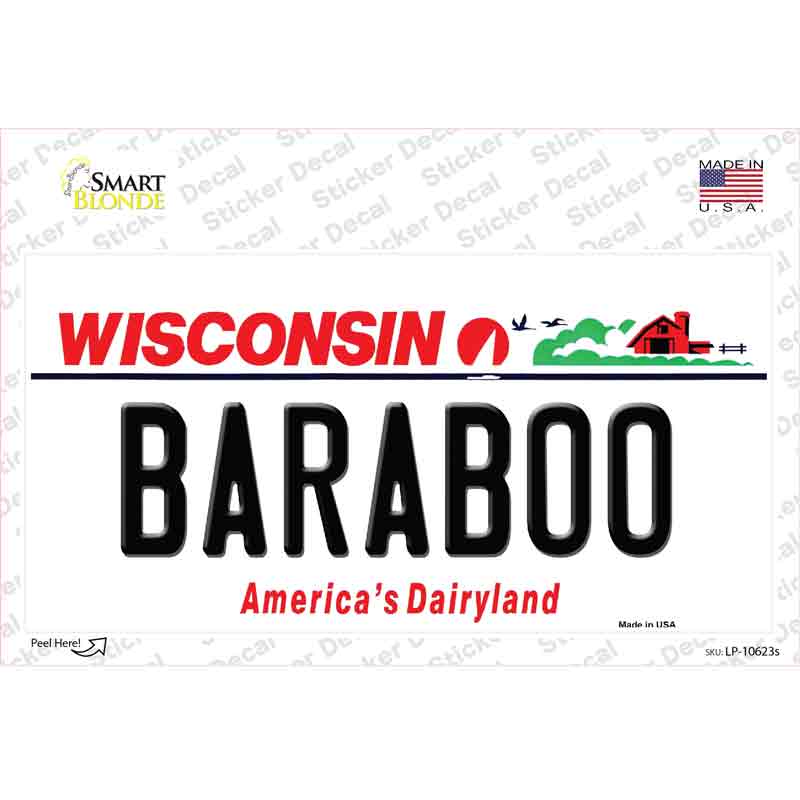 Baraboo Wisconsin Novelty Sticker Decal
