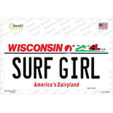 Surf Girl Wisconsin Novelty Sticker Decal