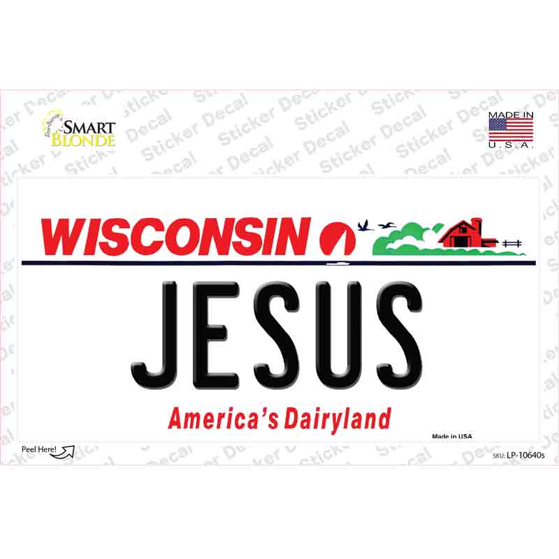 Jesus Wisconsin Novelty Sticker Decal