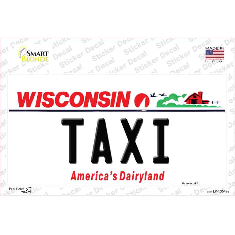 Taxi Wisconsin Novelty Sticker Decal