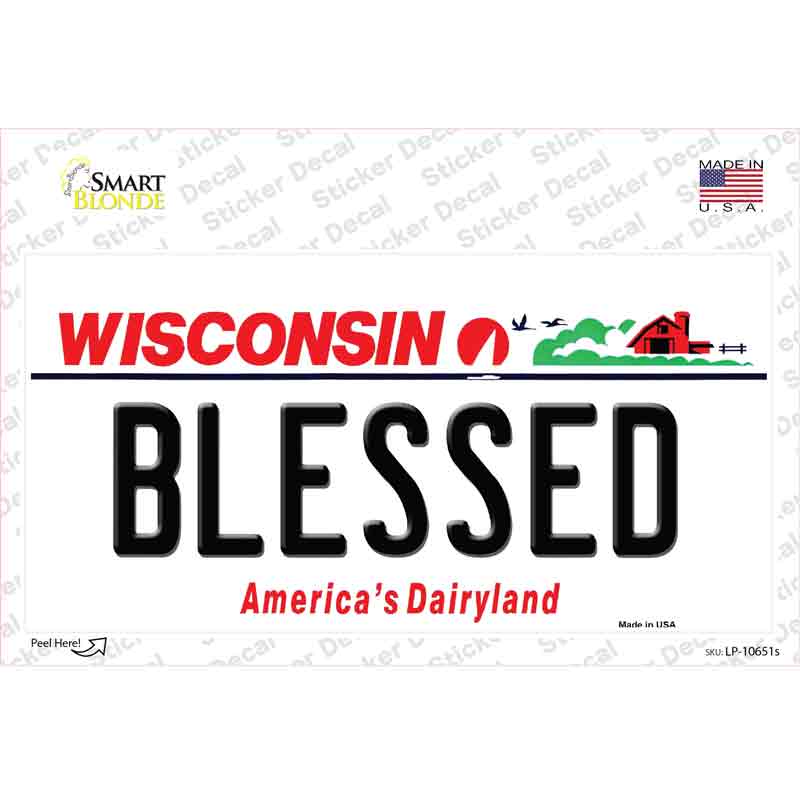Blessed Wisconsin Novelty Sticker Decal