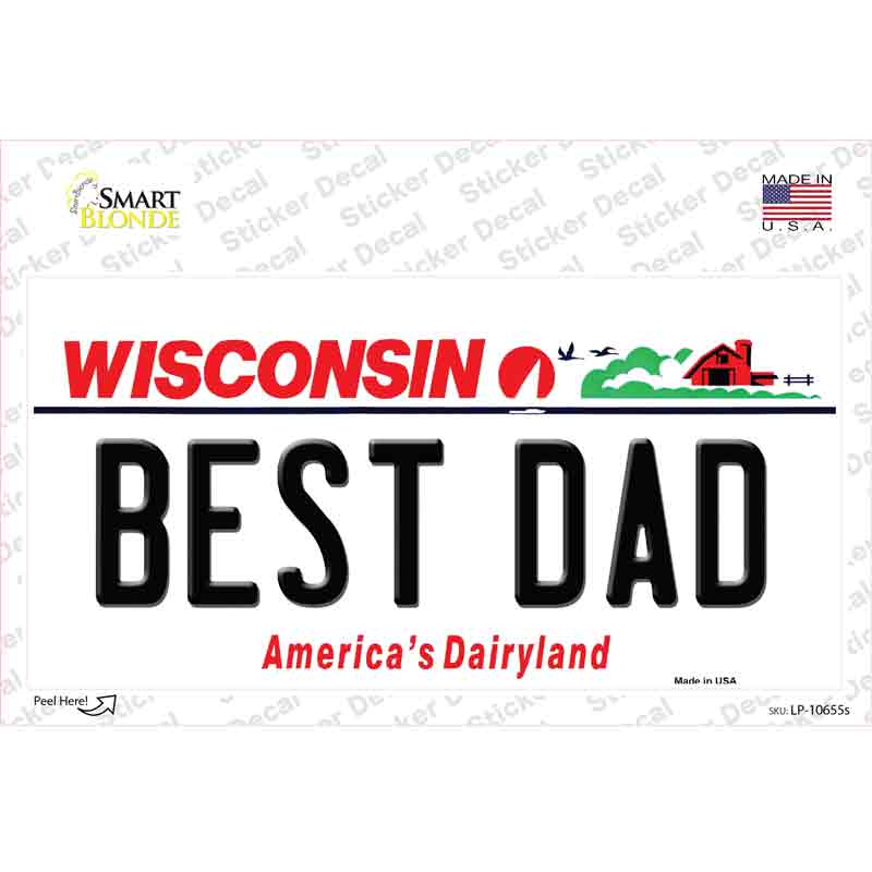 Best Dad Wisconsin Novelty Sticker Decal