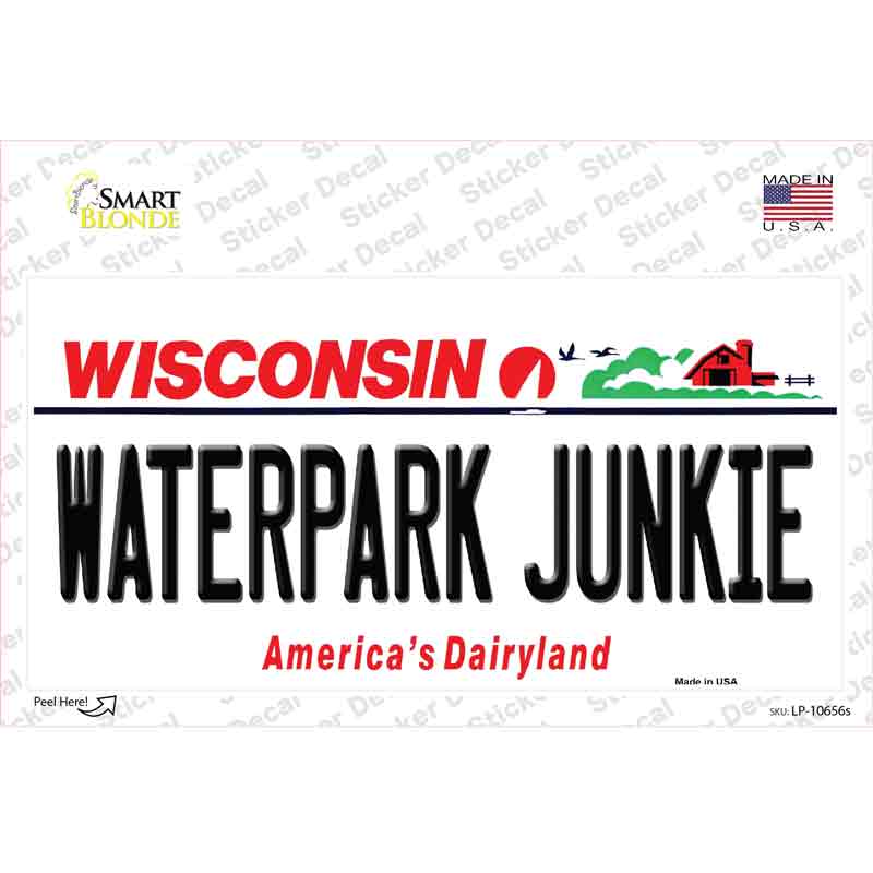 Waterpark Junkie Wisconsin Novelty Sticker Decal