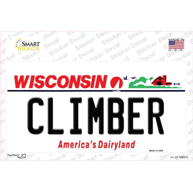 Climber Wisconsin Novelty Sticker Decal