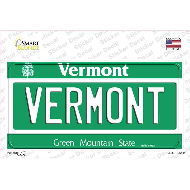 Vermont Novelty Sticker Decal