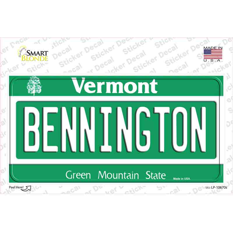 Bennington Vermont Novelty Sticker Decal
