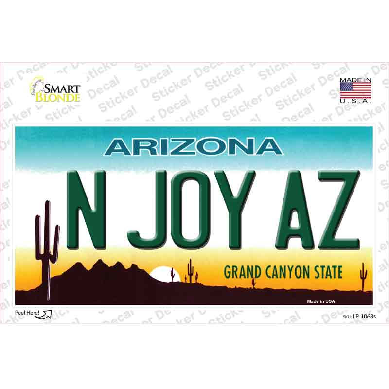 N Joy Arizona Novelty Sticker Decal