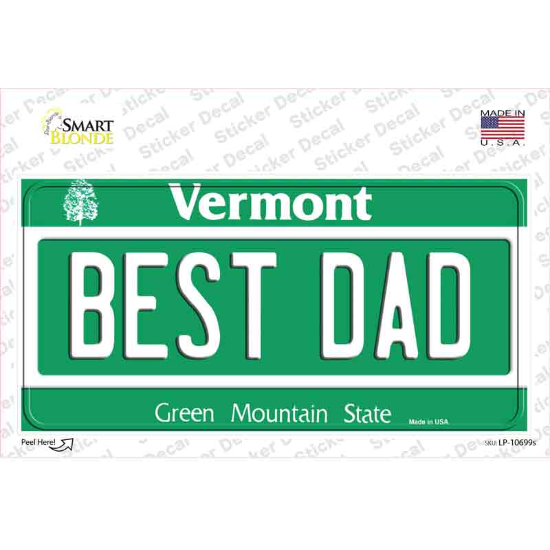 Best Dad Vermont Novelty Sticker Decal