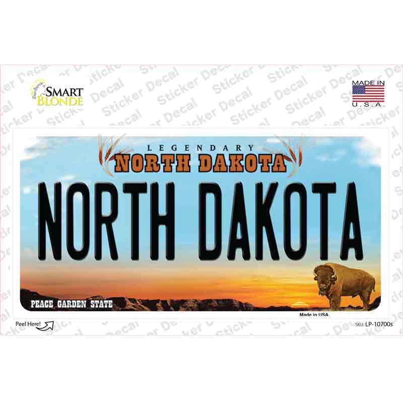 North Dakota Background Novelty Sticker Decal