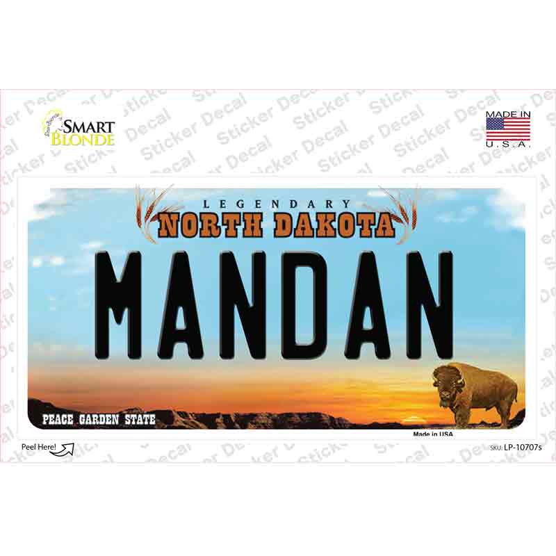 Mandan North Dakota Novelty Sticker Decal