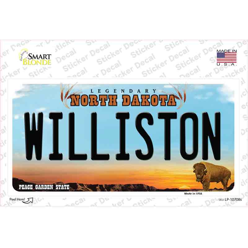 Williston North Dakota Novelty Sticker Decal