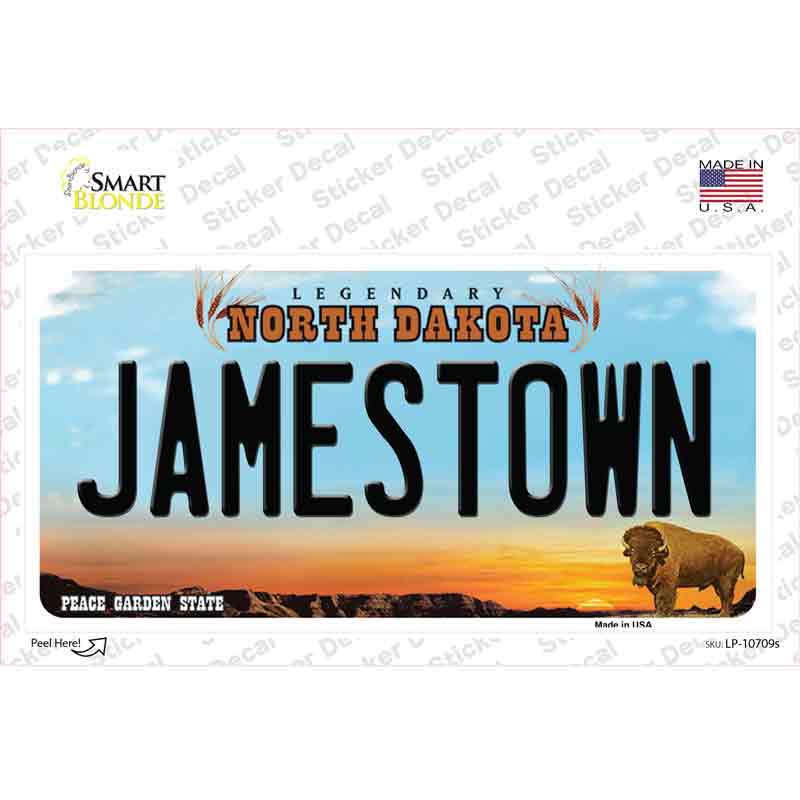 Jamestown North Dakota Novelty Sticker Decal