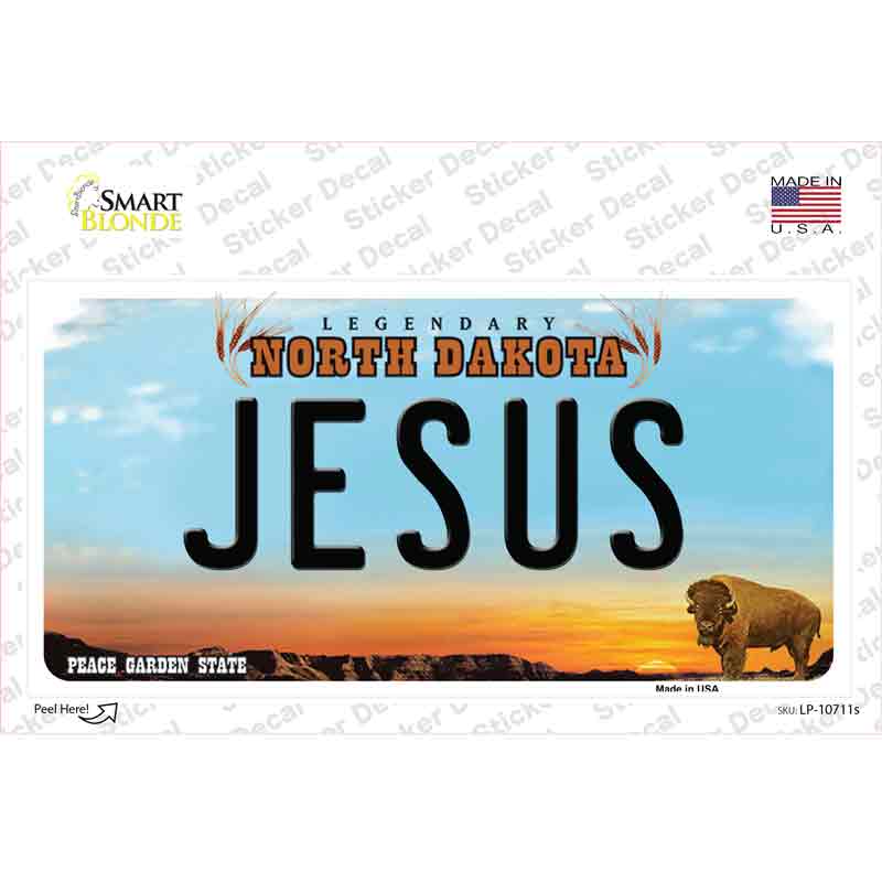 Jesus North Dakota Novelty Sticker Decal