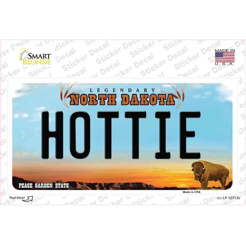 Hottie North Dakota Novelty Sticker Decal