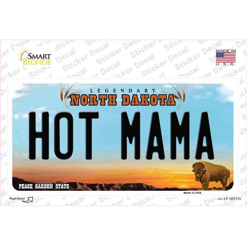 Hot Mama North Dakota Novelty Sticker Decal