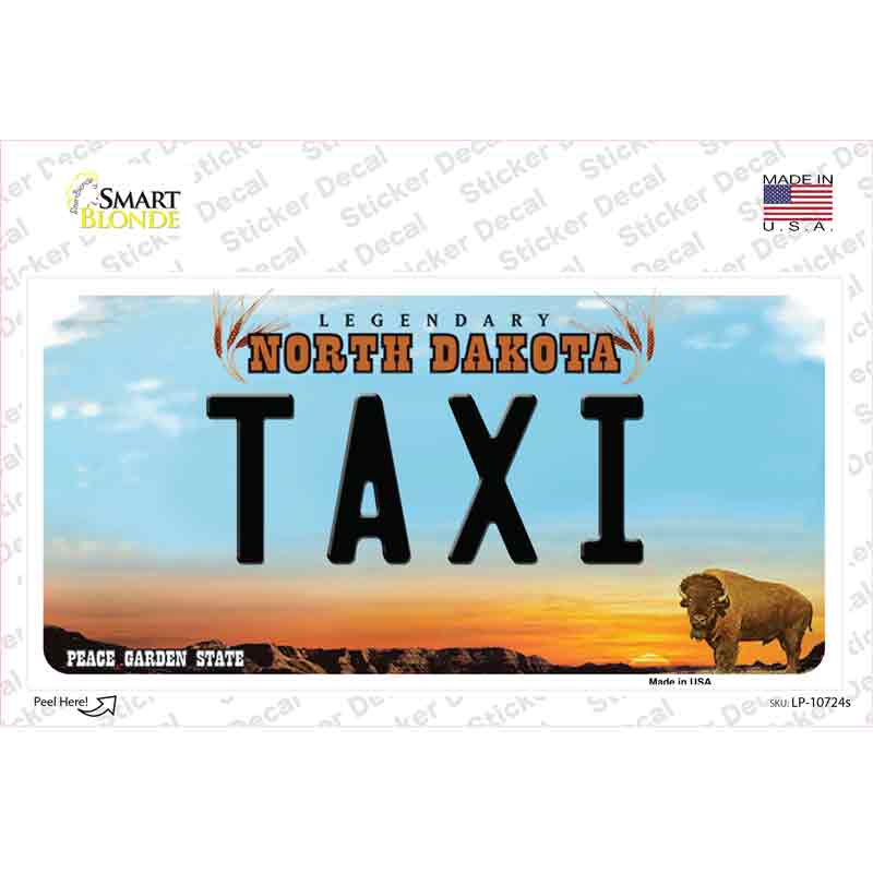 Taxi North Dakota Novelty Sticker Decal