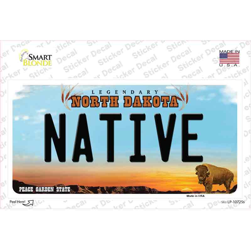 Native North Dakota Novelty Sticker Decal