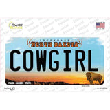 Cowgirl North Dakota Novelty Sticker Decal