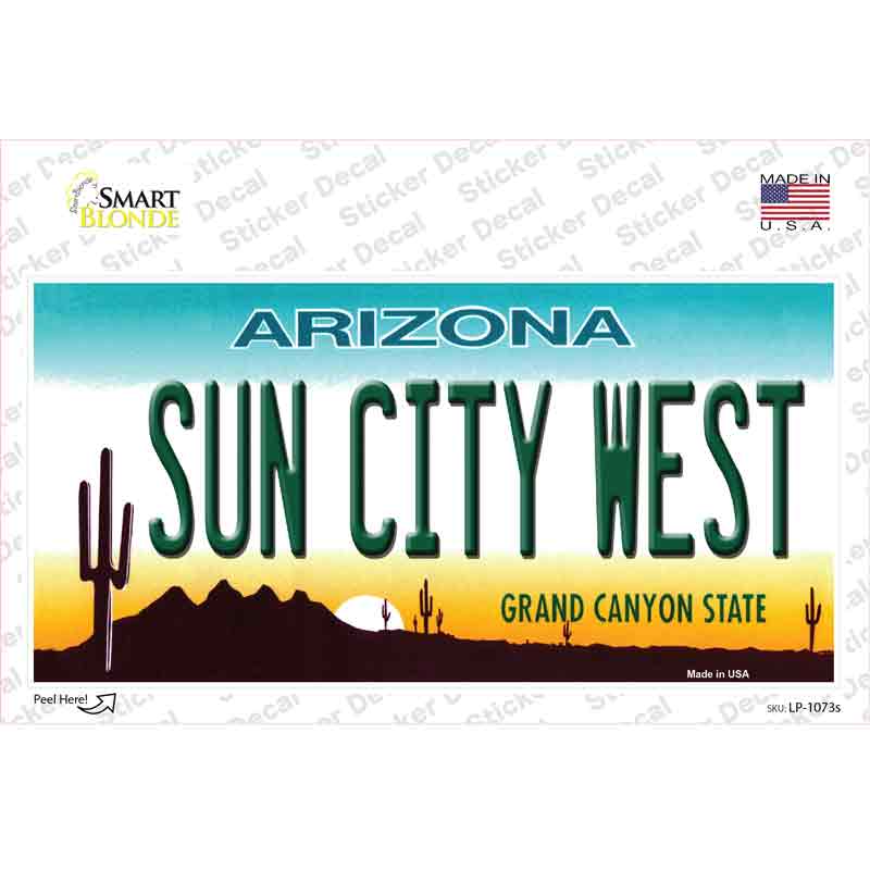 Sun City West Arizona Novelty Sticker Decal