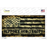 Camo American Flag Support Troops Novelty Sticker Decal