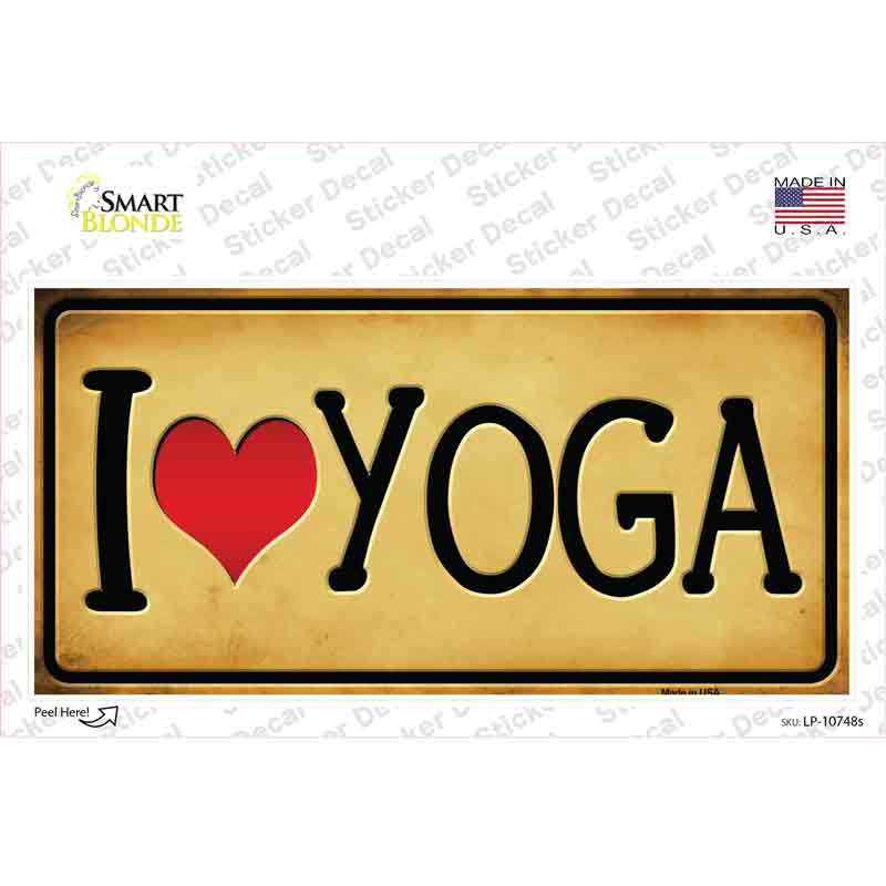 I Heart Yoga Novelty Sticker Decal