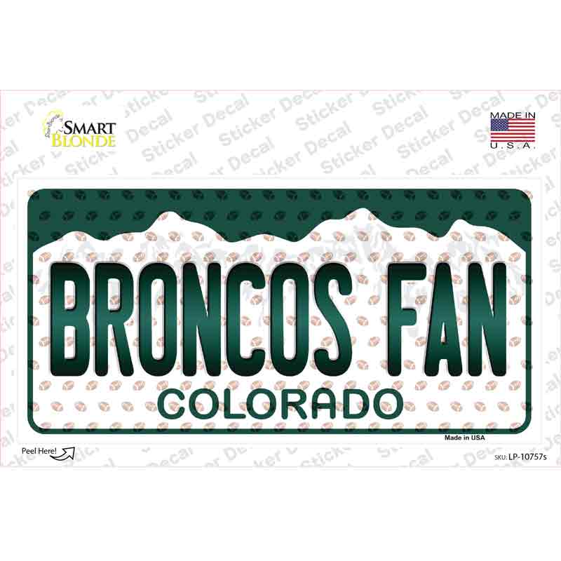 Broncos Fan Colorado Novelty Sticker Decal