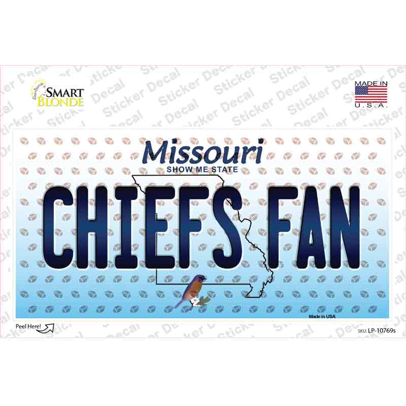 Chiefs Fan Missouri Novelty Sticker Decal