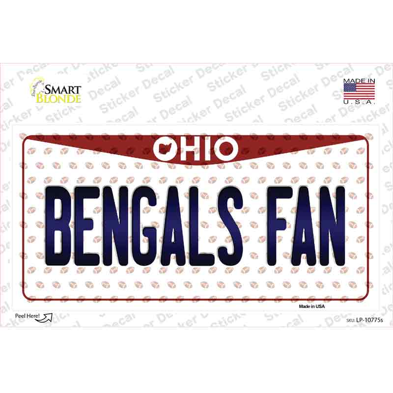 Bengals Fan Ohio Novelty Sticker Decal